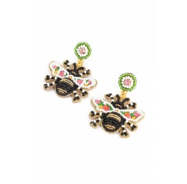 BEADED BEE EARRINGS 