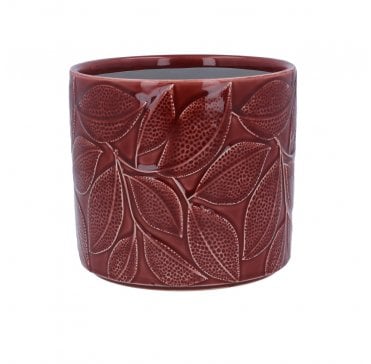 Berry Leaves Stoneware Pot Cover, Small