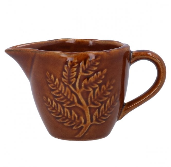 Brown Stoneware Fern Mini Jug