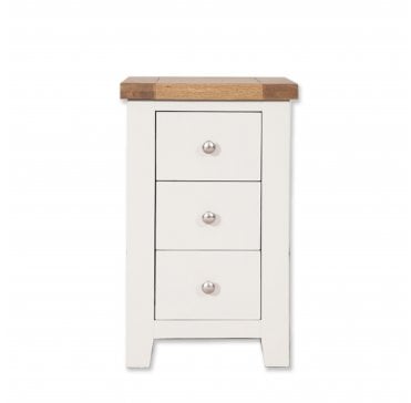Calbourne White 3 Drawer Bedside Cabinet