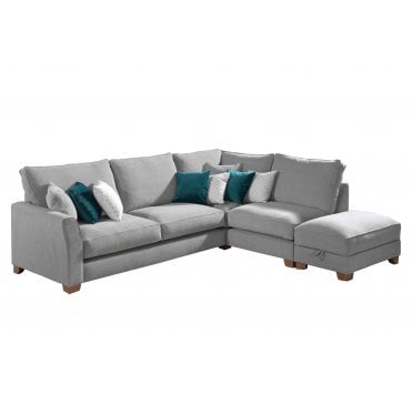 Dorset 3 Seater + Corner 90 + 1.5 Seater + Square Footstool Without Storage