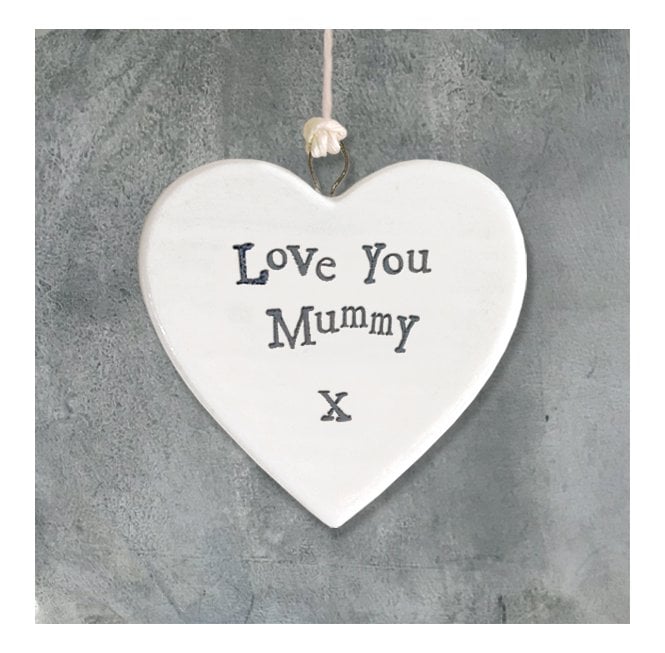 East of India Porcelain Heart - Love You Mummy