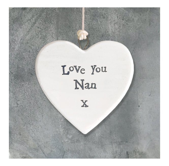 East of India Porcelain Heart - Love You Nan