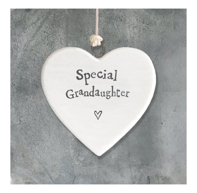 East of India Porcelain Heart - Special Grandaughter