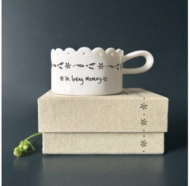 Scallop t-lite with handle - In loving Memory