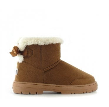 Belle Faux Fur Boots - Chestnut