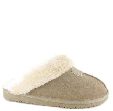 Jill Faux Fur Slipper - Beige