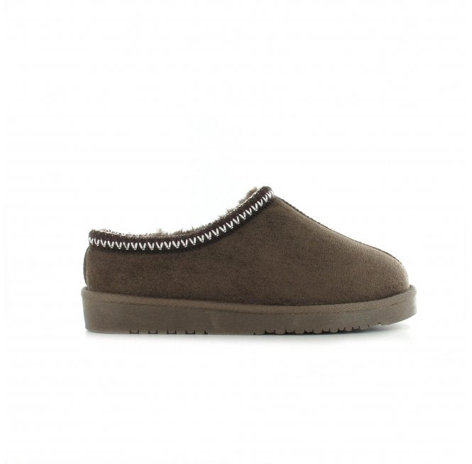 Ella Kelly Faux Fur Slipper – Mocha