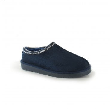 Kelly Faux Fur Slipper - Navy