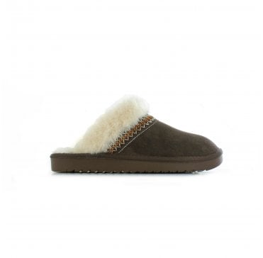 Taylor luxury faux fur lined slippers - Brown