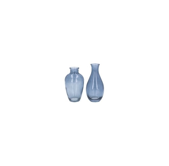 Gisela Graham Blue Glass Tapered Bud Vase