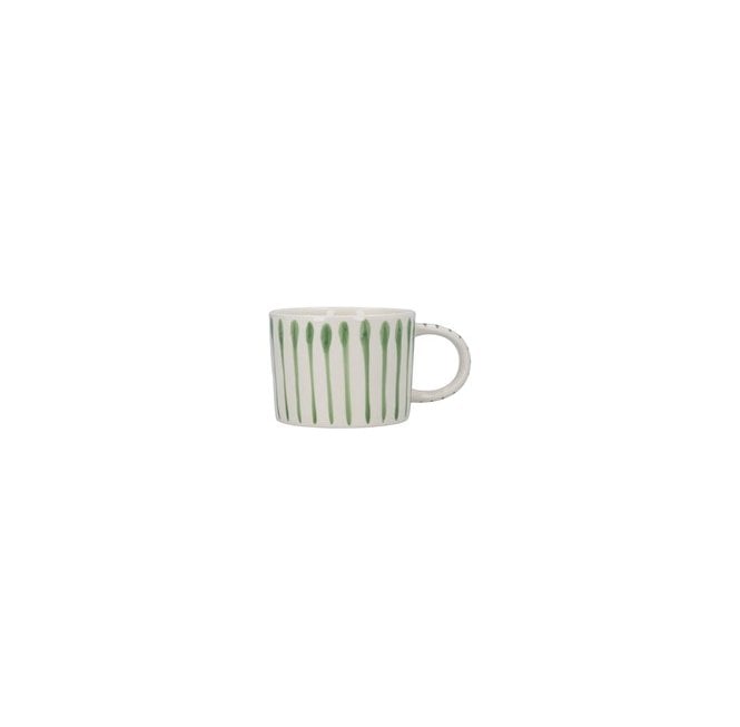 Gisela Graham Stoneware Mug - Green Stripes