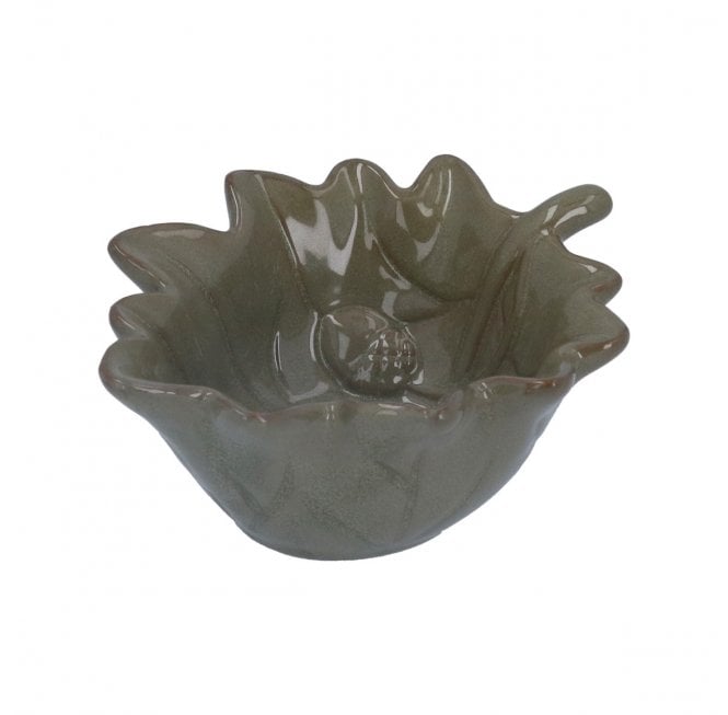 Green Porcelain Leaf Mini Bowl, (LxWxD) 5.5x12.5x10.5cm