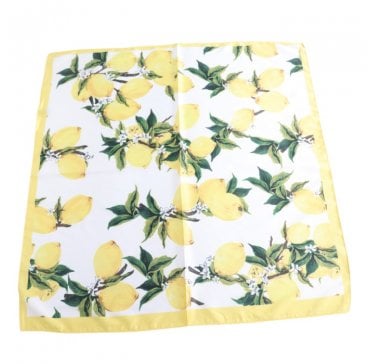Lemons Square Scarf - Cream