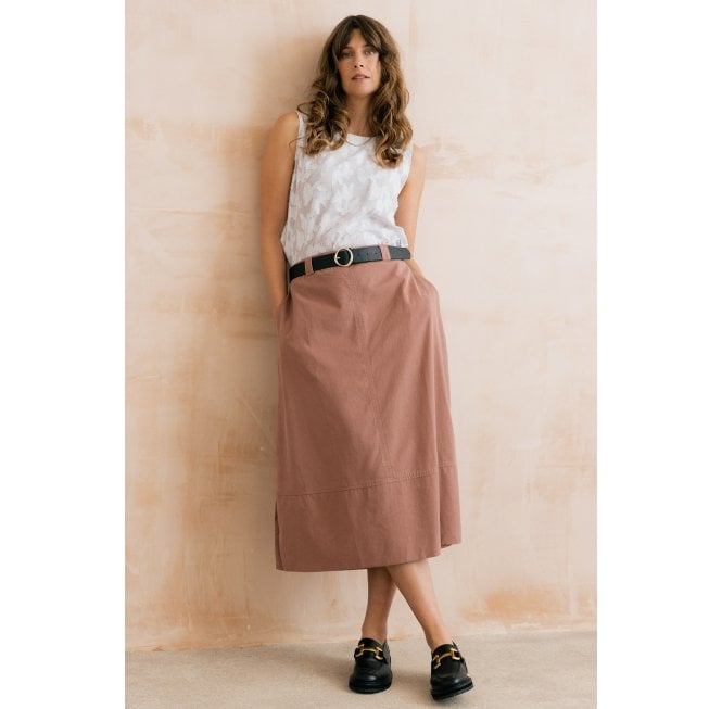 Lily & Me ESTUARY SKIRT PLAIN TWILL TENCEL - ANTIQUE PINK
