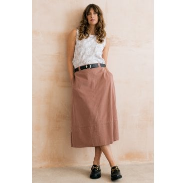 ESTUARY SKIRT PLAIN TWILL TENCEL - ANTIQUE PINK