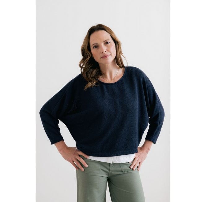 Lily & Me PENNY JUMPER PLAIN KNIT - NAVY