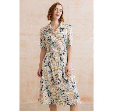 ROBYN DRESS HARDING - ECRU