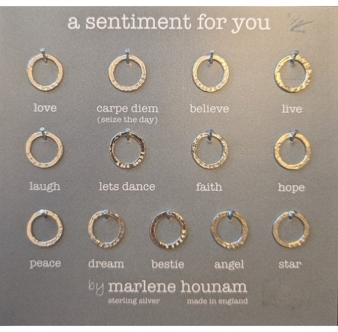 Marlene Hounam Sterling Silver Sentiment Disc
