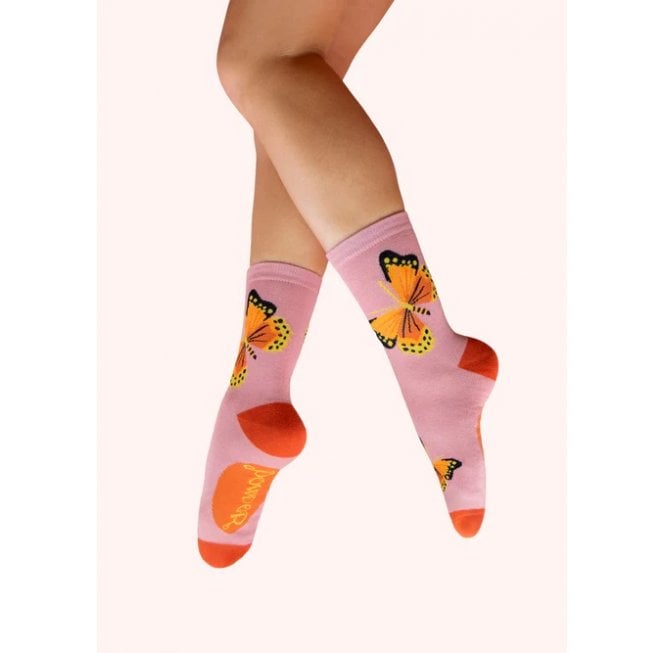 Powder Beautiful Butterflies Ankle Socks