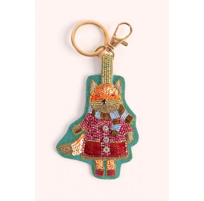 Powder Fall Fox Beaded Keyring