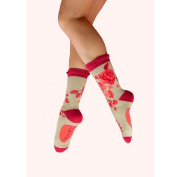 Rouge Blooms Ankle Socks