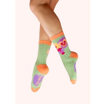 Spring Pansies Ankle Socks