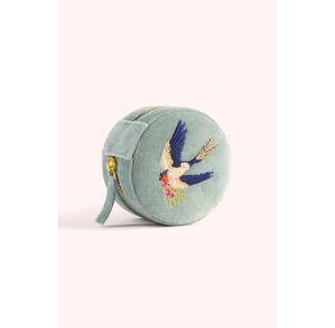 Swooping Swallows Round Jewellery Box