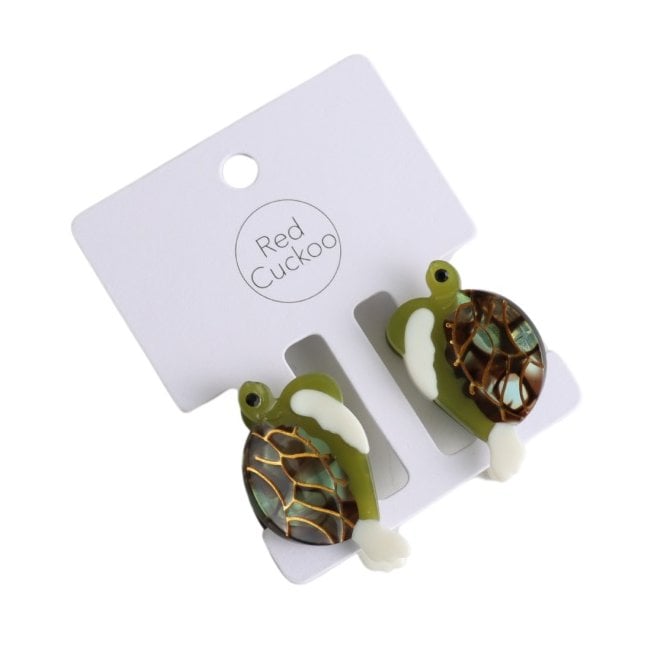 Red Cuckoo Turtle Hair Claw Clip Twin Pack Green