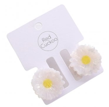 White Flower Hair Claw Clip Twin Pack