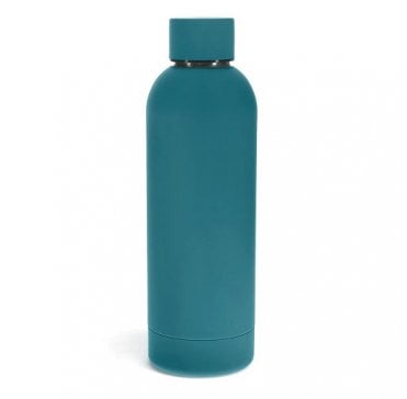 Rubber coated steel bottle 500ml - Petrol blue