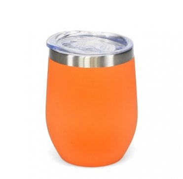 Rubber coated travel cup 350ml - Orange