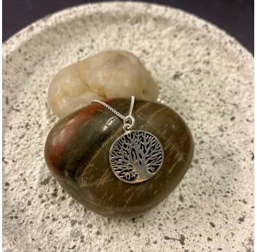 Tree design silver necklace