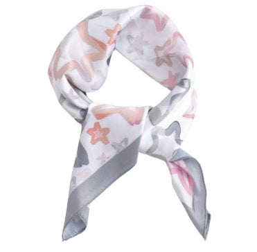 Stars Square Scarf - Grey