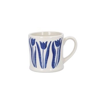 Stoneware Mini Mug - Blue Tulips