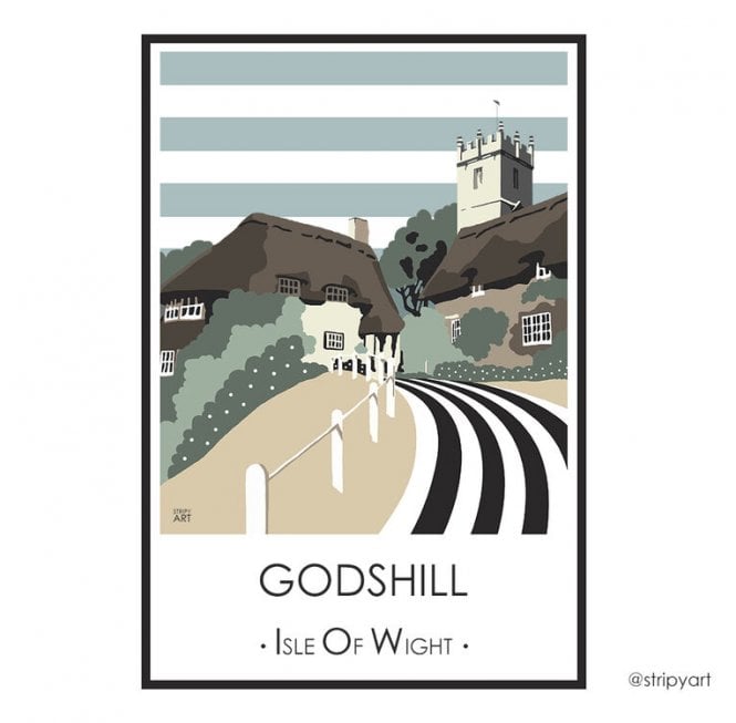 Stripy Art - Godshill - A3 print