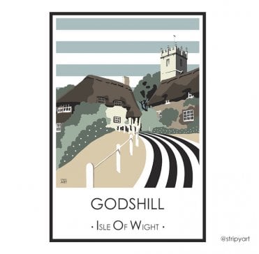 Stripy Art - Godshill - A3 print
