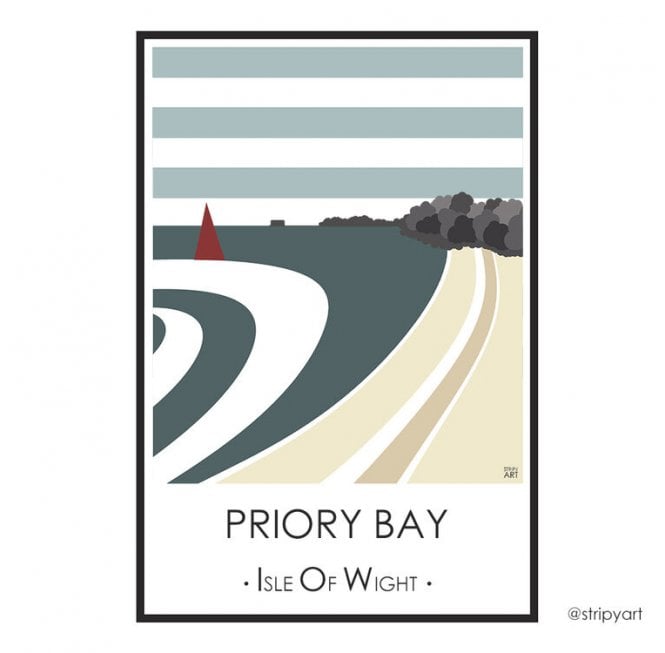 Stripy Art - Priory Bay - A3 print