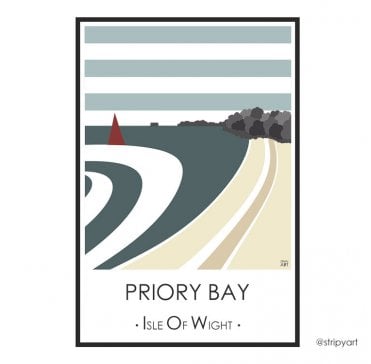 Stripy Art - Priory Bay - A3 print