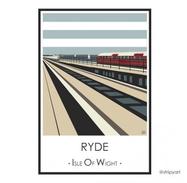 Stripy Art - Ryde Train - A4 print