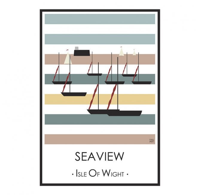 Stripy Art - Seaview Pink - A4 print