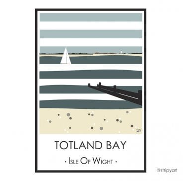 Stripy Art - Totland Bay - A4 print