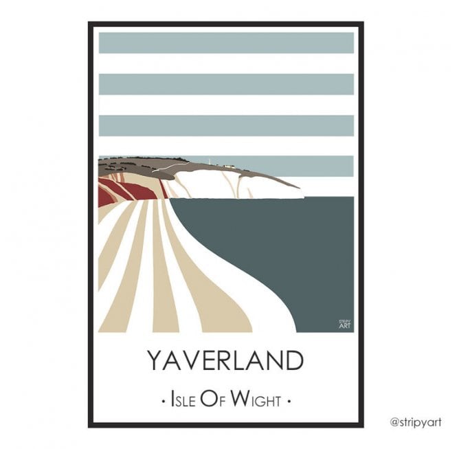Stripy Art - Yaverland - A3 print