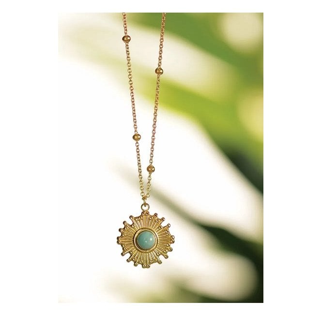 Sunburst Necklace with Stone