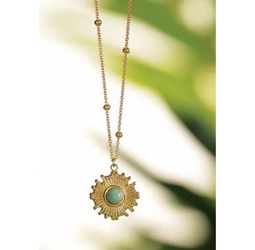 Sunburst Necklace with Stone