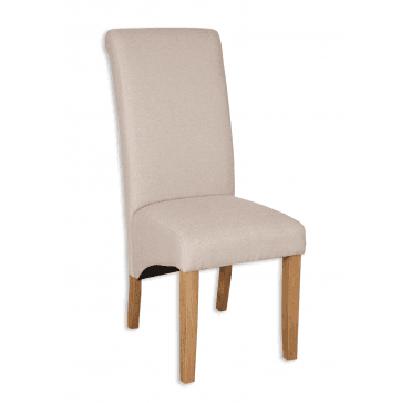 Upholstered Straight Back Dining Chair - Natural
