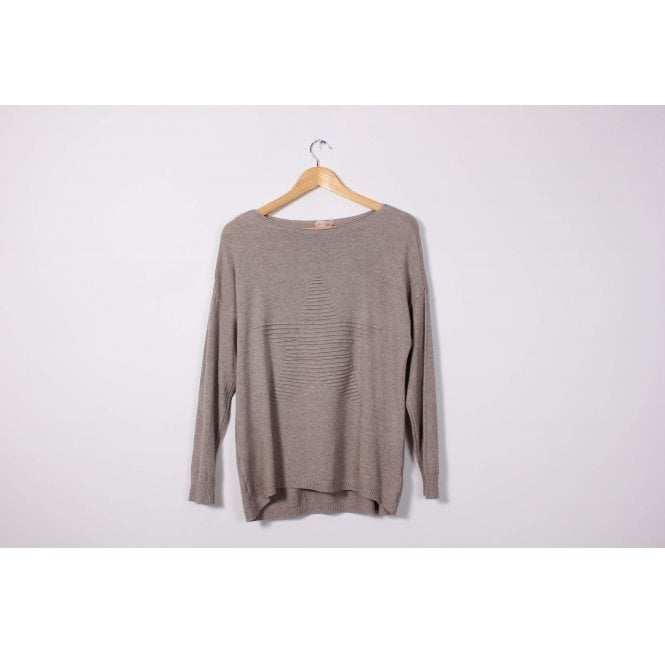 Winter Neutrals Beige Knitted Star Jumper