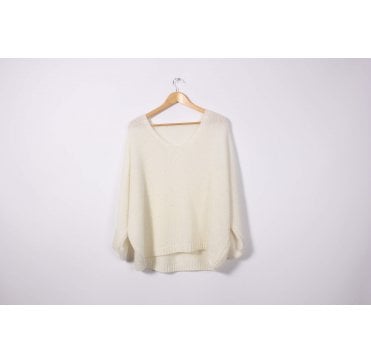 Off-White Mohair V-Neck Jumper