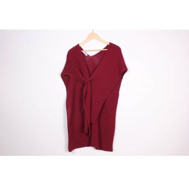 Bordeaux Wrap Over Knitted Shawl