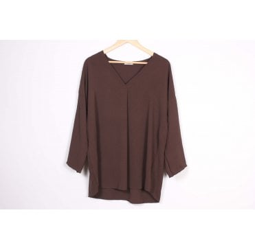 Chocolate V-Neck Blouse